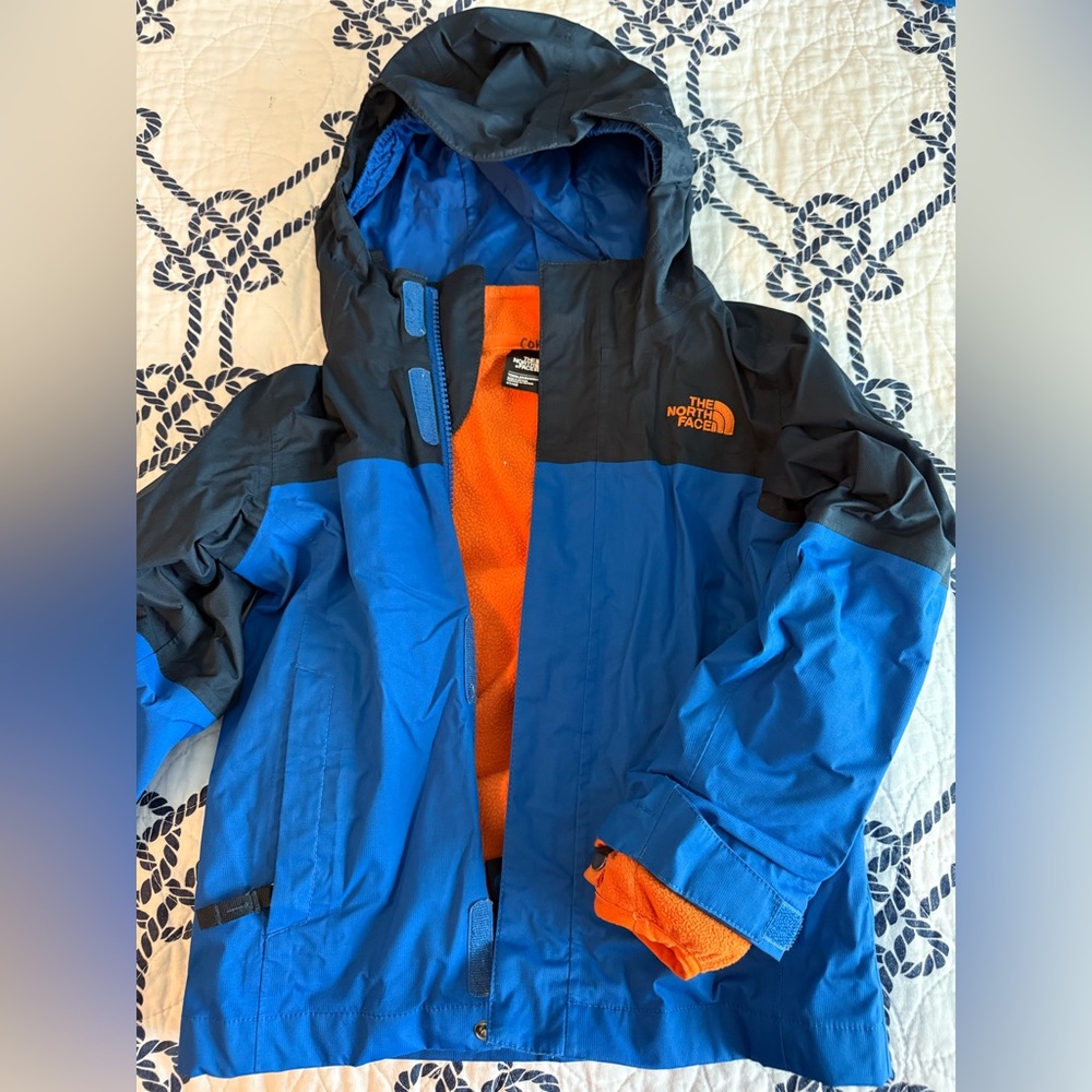 The North Face Kids Blue and Orange Raincoat